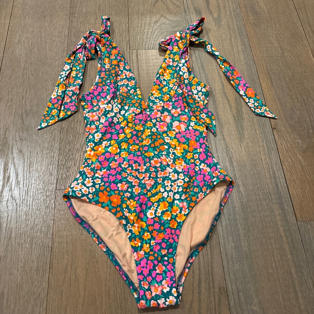 J.Crew one-piece floral swimsuit 0